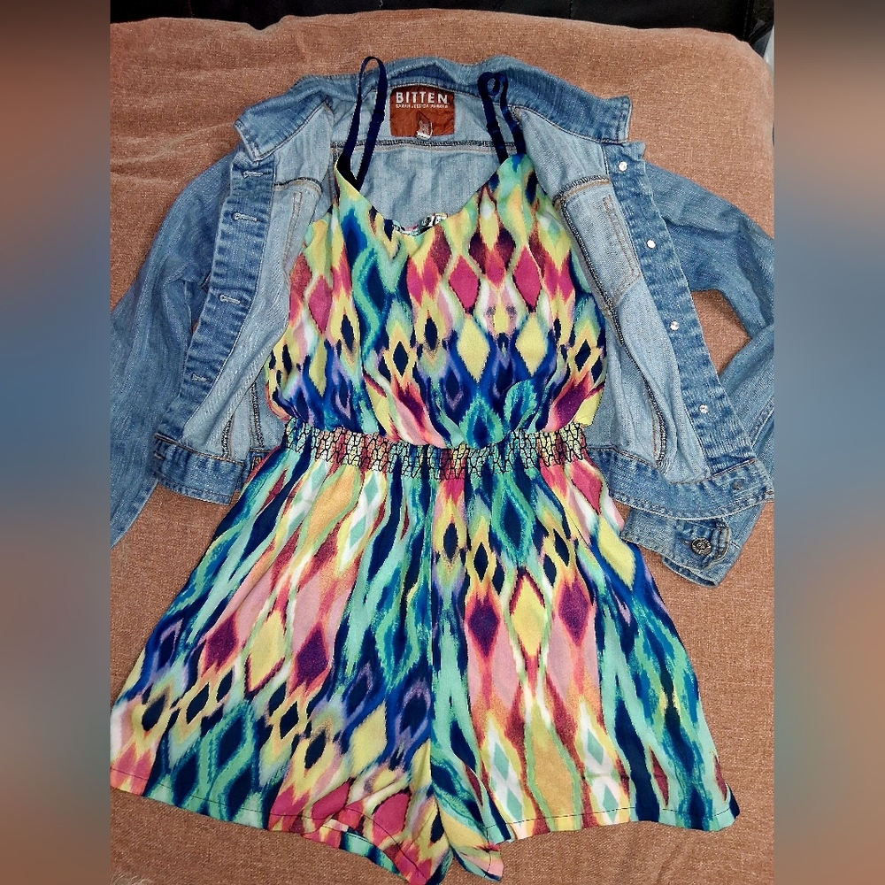 Maurices Multicolor Patterned Romper - image 8
